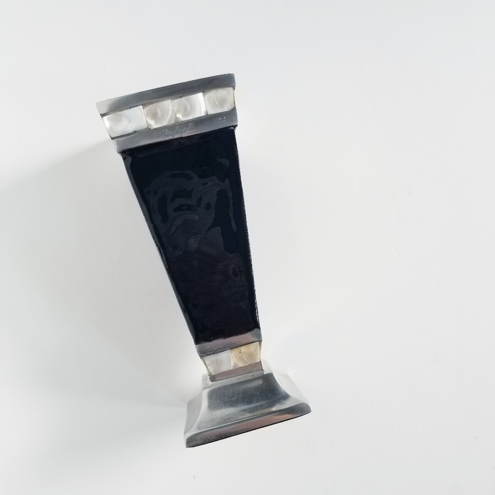 Julia Knight Classic 7" Vase Black Mother of Pearl